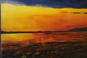 Sally Waters - Dusk on Pacific Rim, Vancouver Island - Acrylic